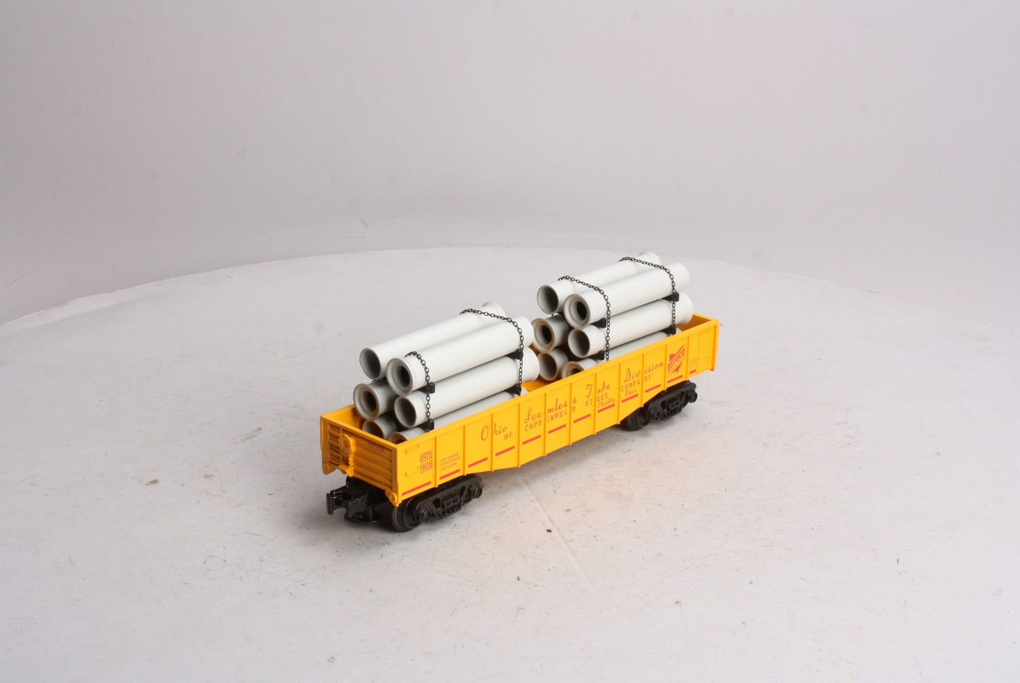 Atlas 1003004-2 O Gauge Ohio Seamless & Tube Division Gondola W/ Pipe Load #1908 LN/Box