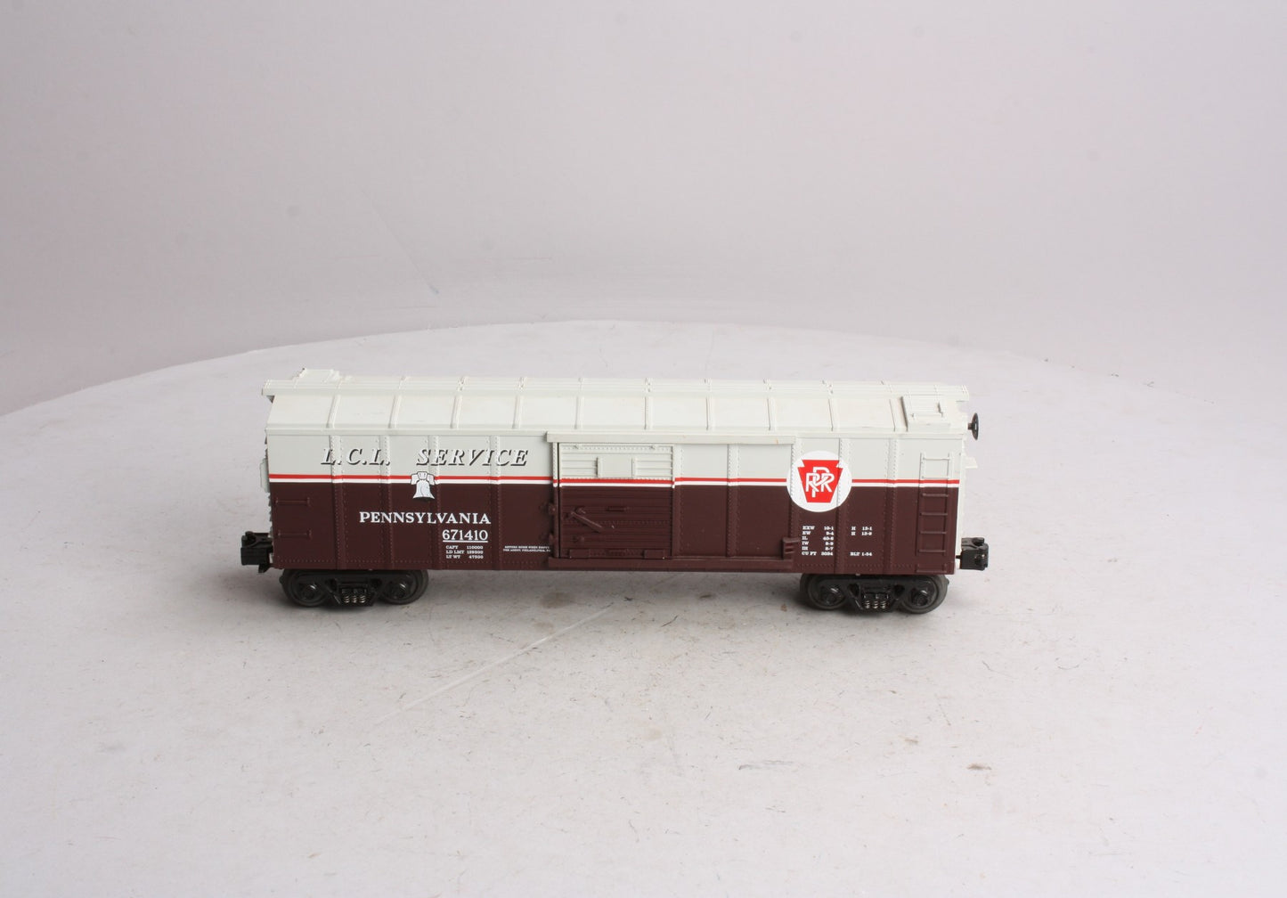 MTH 30-7459 O Gauge Pennsylvania Railroad L.C.L. Service Boxcar #671410 LN/Box