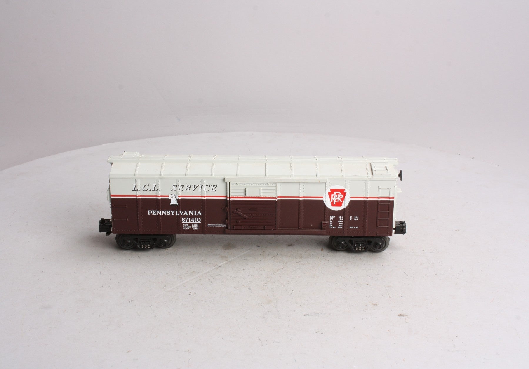MTH 30-7459 O Gauge Pennsylvania Railroad L.C.L. Service Boxcar #671410 LN/Box