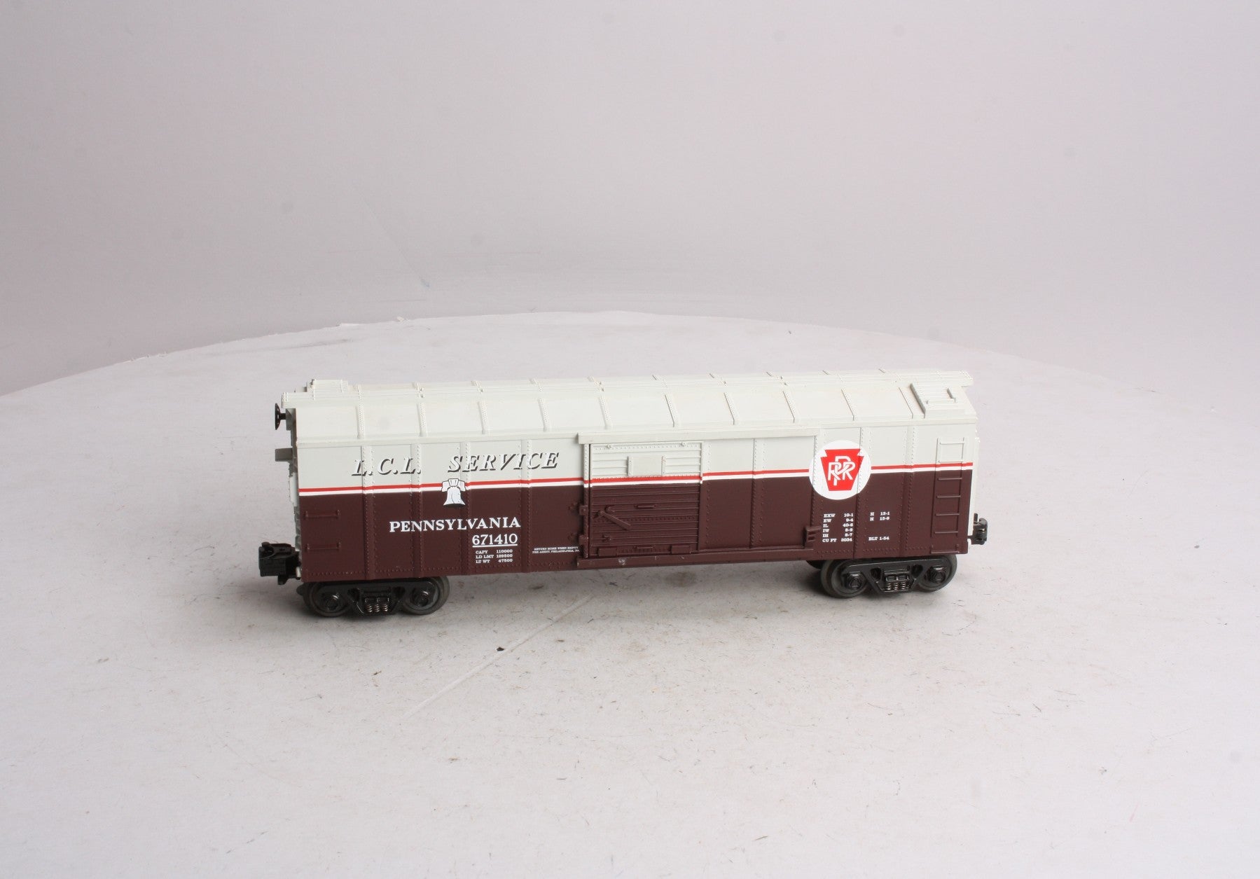 MTH 30-7459 O Gauge Pennsylvania Railroad L.C.L. Service Boxcar #671410 LN/Box