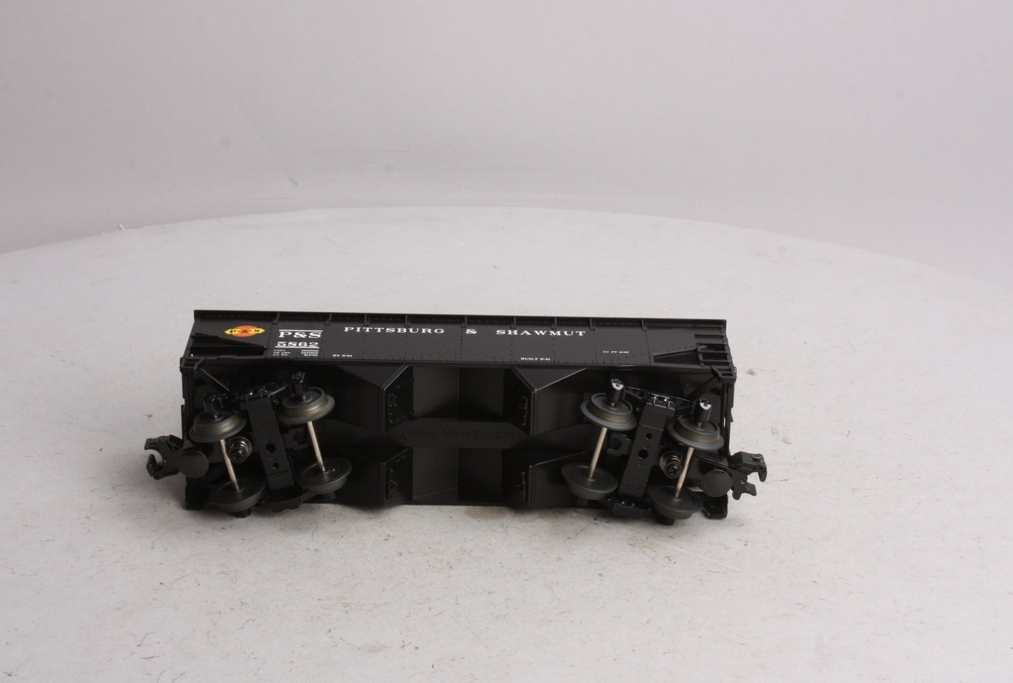 MTH 20-97538 O Pittsburg & Shawmut 2-Bay Hopper Car with Coal Load #5862 EX/Box