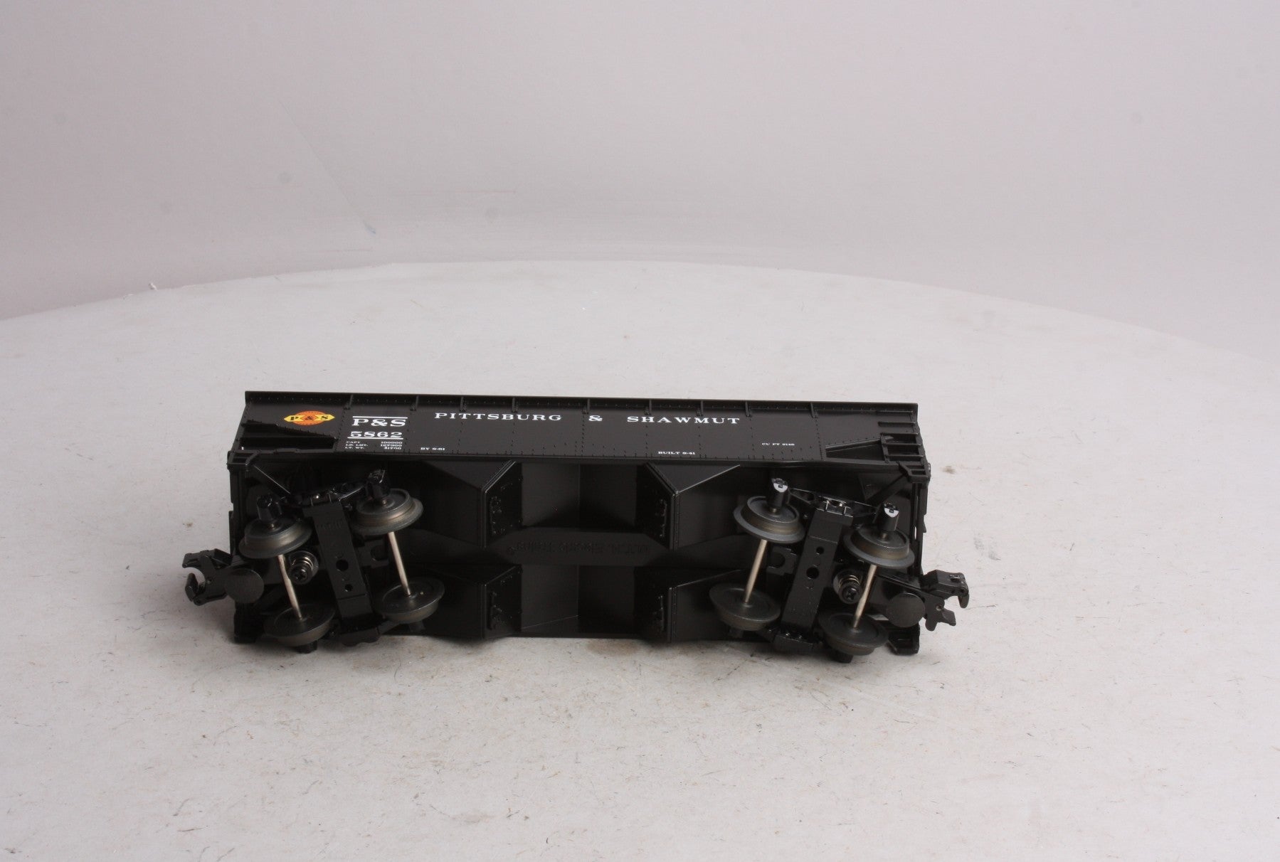 MTH 20-97538 O Pittsburg & Shawmut 2-Bay Hopper Car with Coal Load #5862 NIB