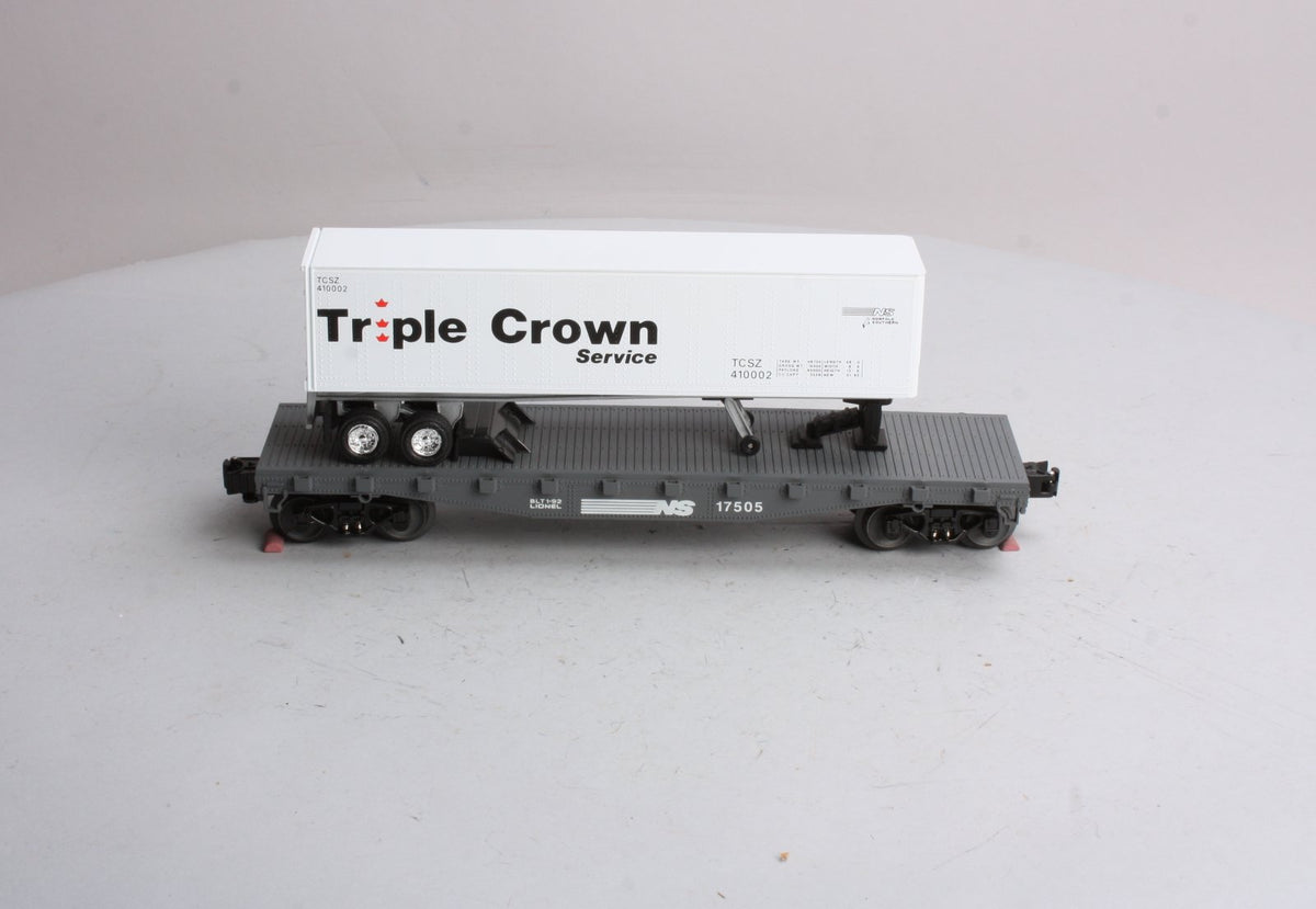 Lionel 6-17505 O Norfolk Southern Flatcar with Triple Crown Trailer LN/Box