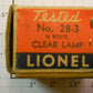 Lionel 28-3 18 Volt Clear Light Bulb with Box
