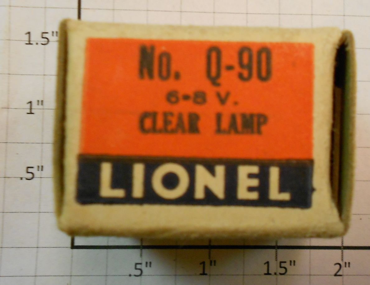 Lionel Q-90 6-8 Volt Clear Light Bulb with Box