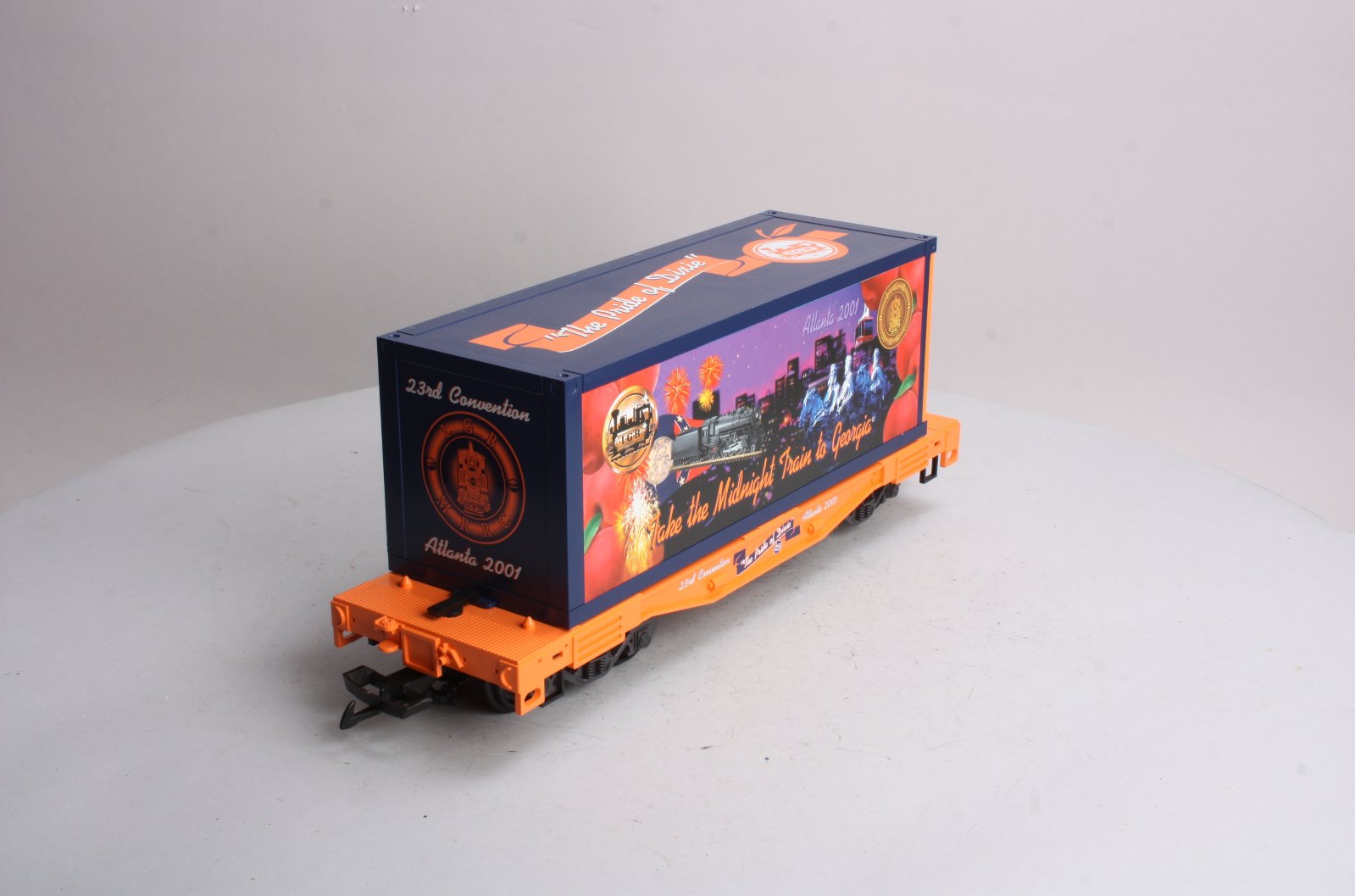 LGB 44858 G Scale 2001 Atlanta Convention Flatcar with Container LN/Box