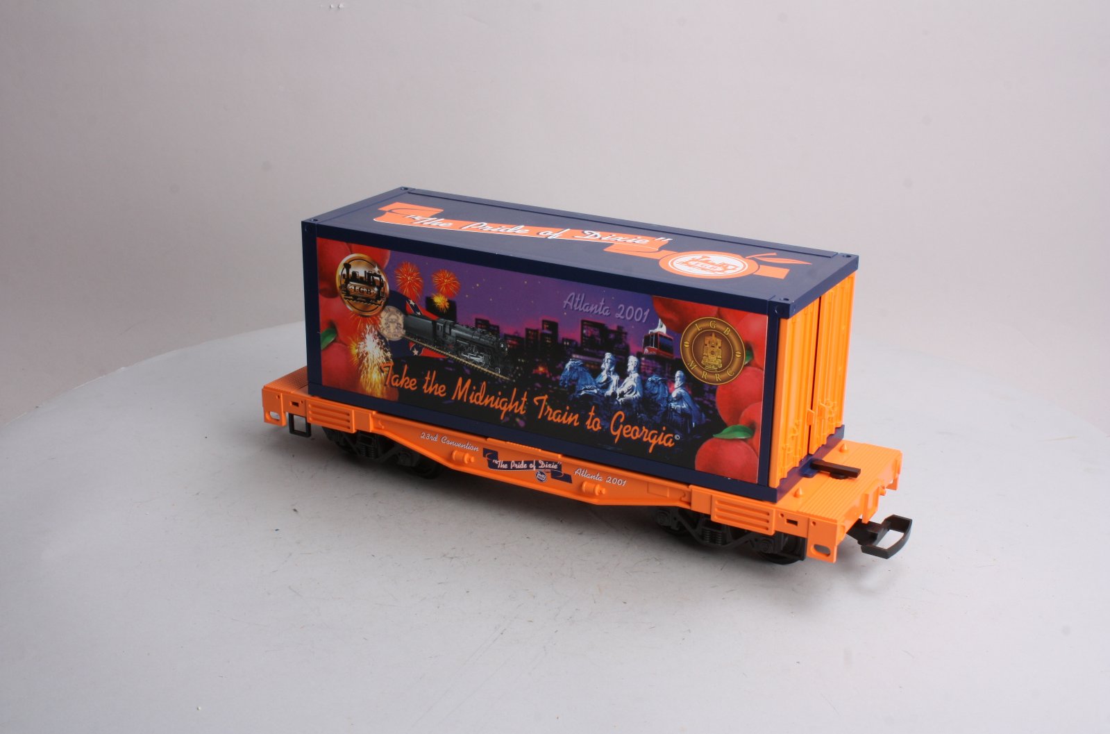 LGB 44858 G Scale 2001 Atlanta Convention Flatcar with Container LN/Box