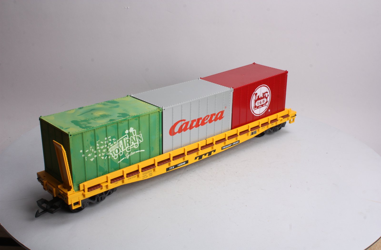 LGB 43540 G Scale TTX Flatcar with Containers EX/Box