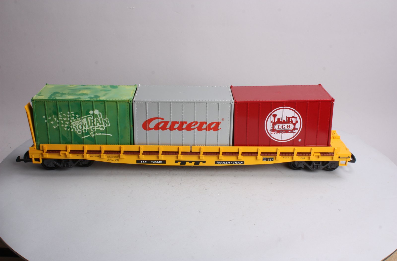LGB 43540 G Scale TTX Flatcar with Containers EX/Box