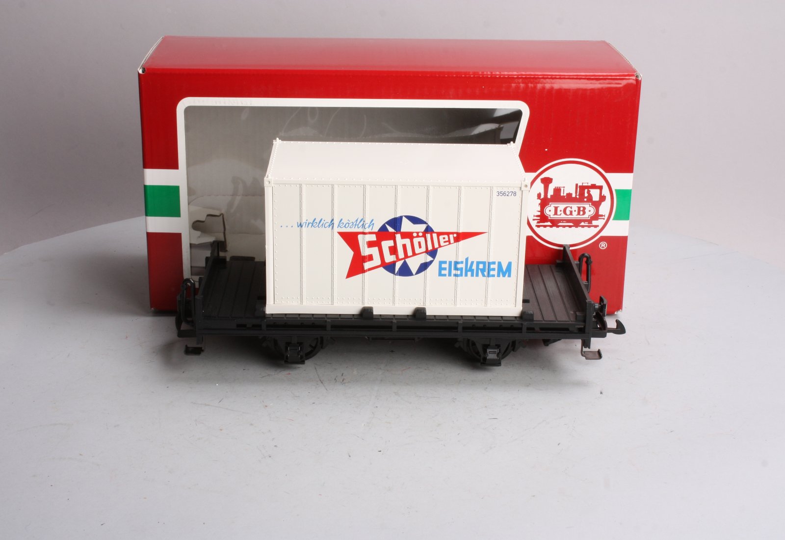 LGB 43030 G Scale Flatcar w/ Scholler Container LN/Box