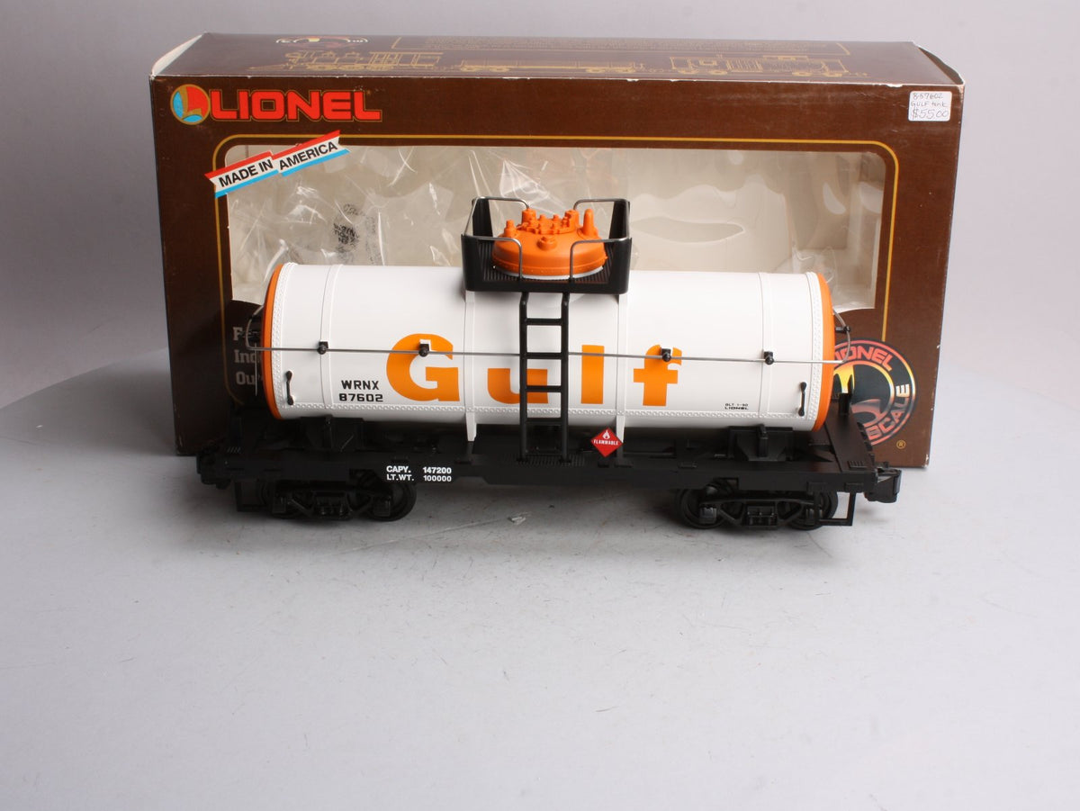 Lionel 8-87602 Gulf Single Dome Tank Car w/Plastic Wheels LN/Box