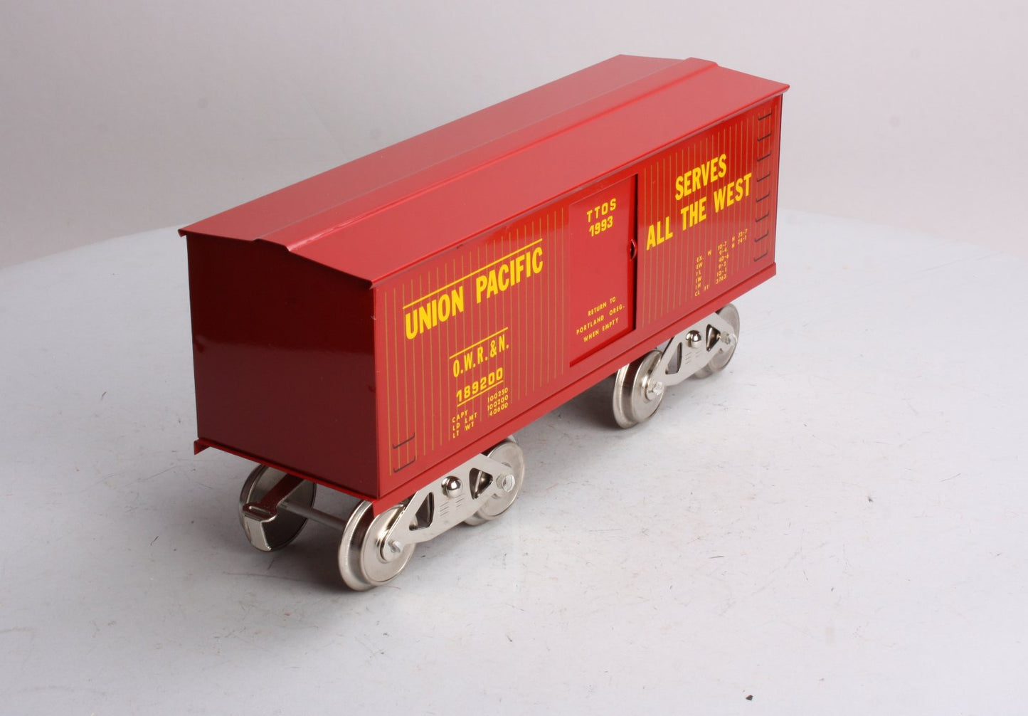 McCoy 1993 Standard Gauge Union Pacific T.T.O.S. Boxcar EX