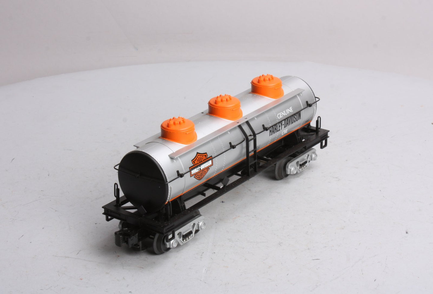 MTH 30-4120B O Gauge Harley Davidson 3-Dome Tank Car LN/Box