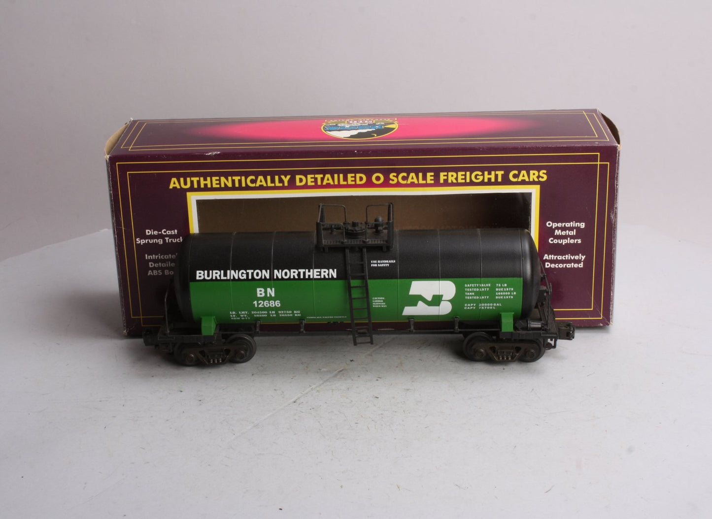 MTH 20-9200 O Scale Burlington Northern O Scale Tank Car NIB