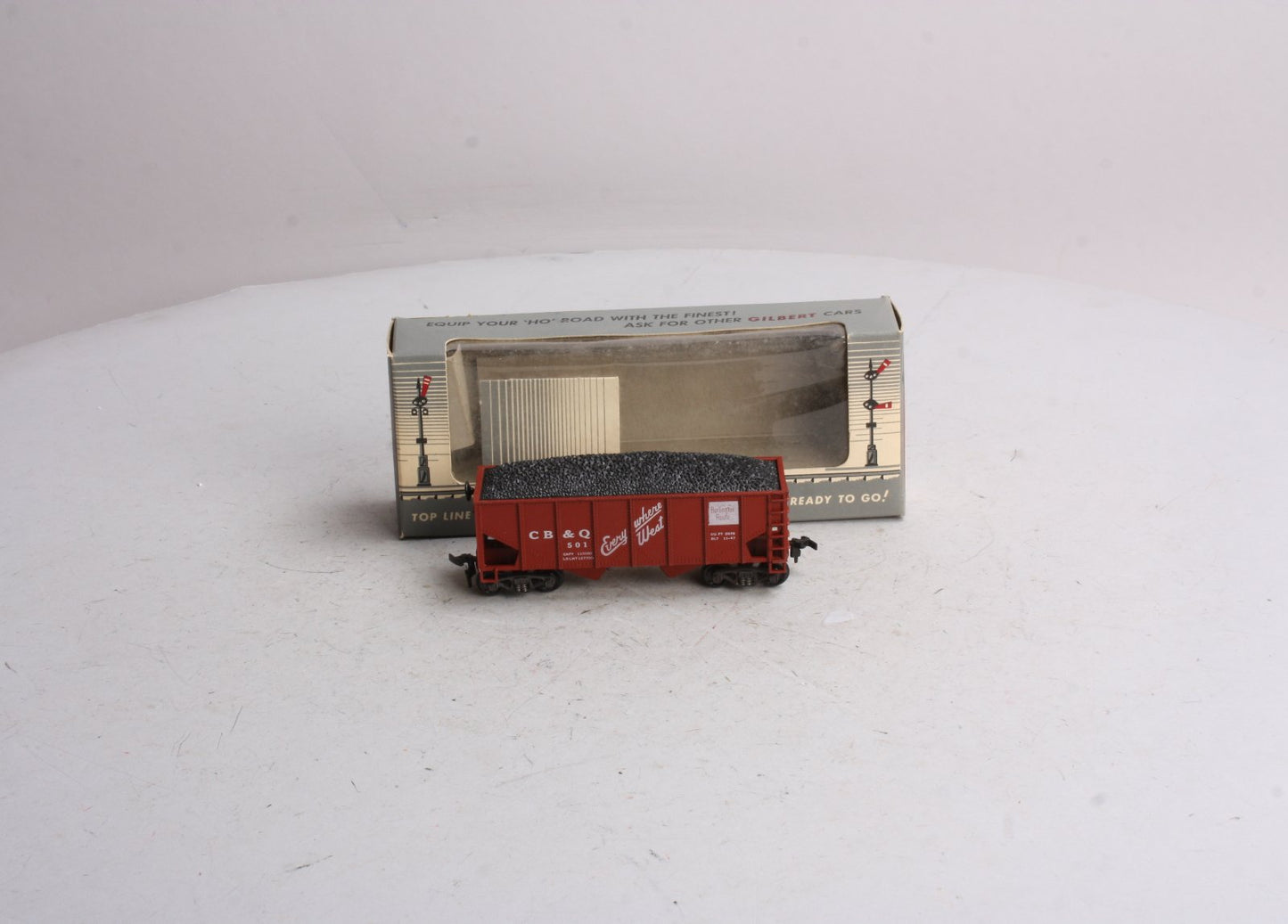 American Flyer 33501 HO Burlington CB&Q 2 Bay Hopper w/ Coal Load LN/Box