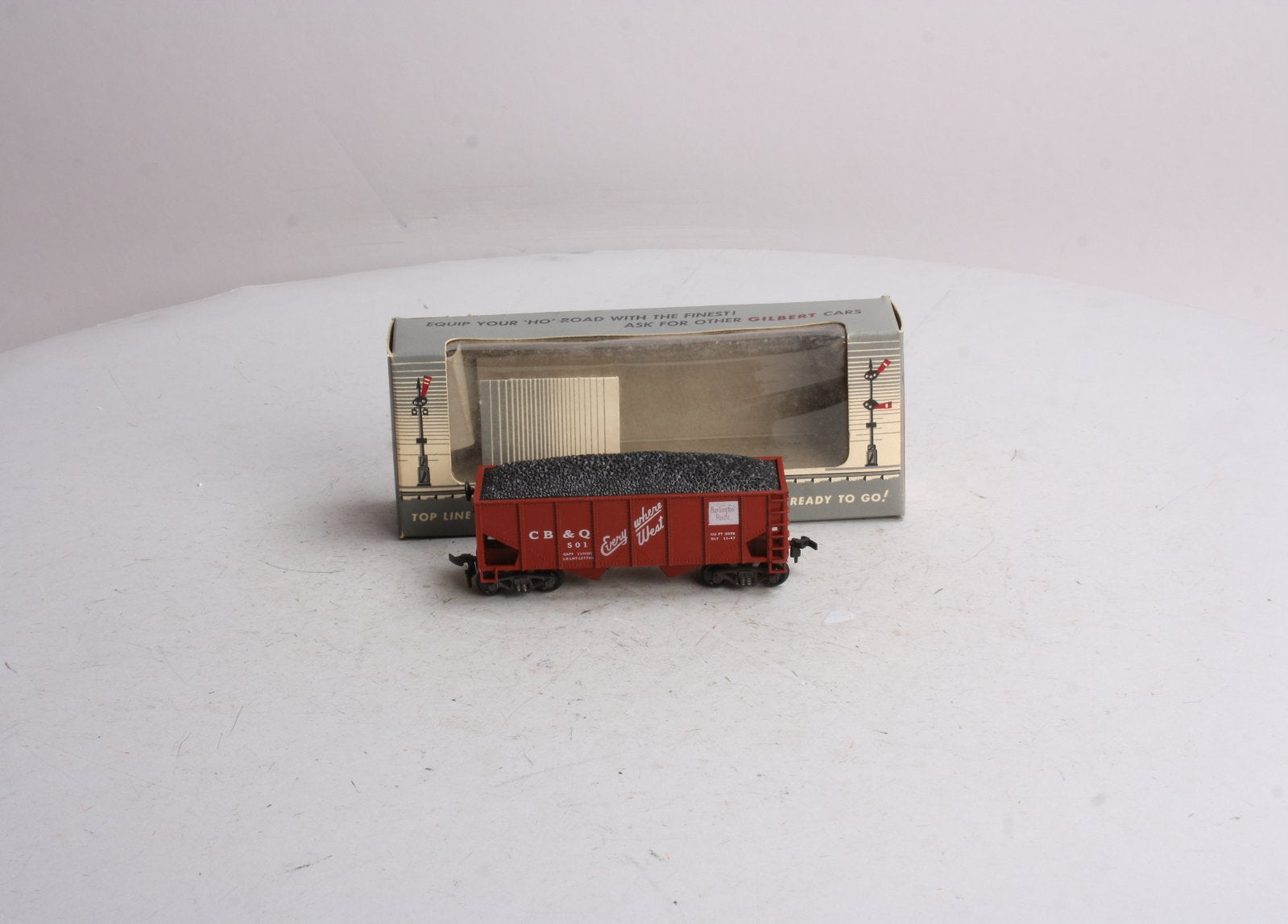 American Flyer 33501 HO Burlington CB&Q 2 Bay Hopper w/ Coal Load LN/Box