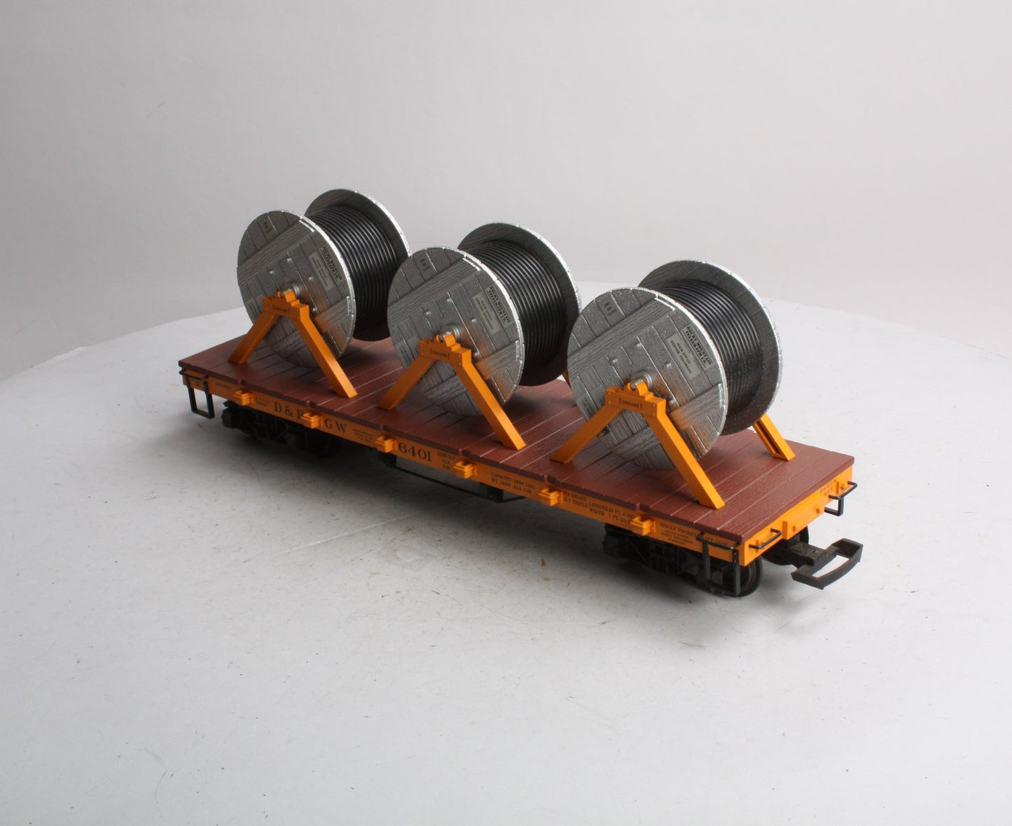 Aristo-Craft 86401 G D&RGW Flatcar w/ Cable Reel Load LN/Box