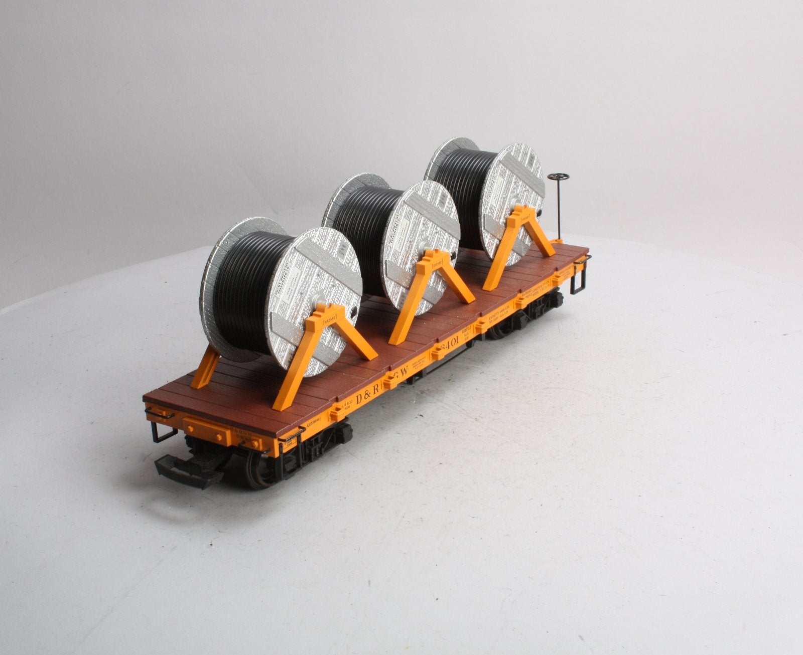 Aristo-Craft 86401 G D&RGW Flatcar w/ Cable Reel Load LN/Box