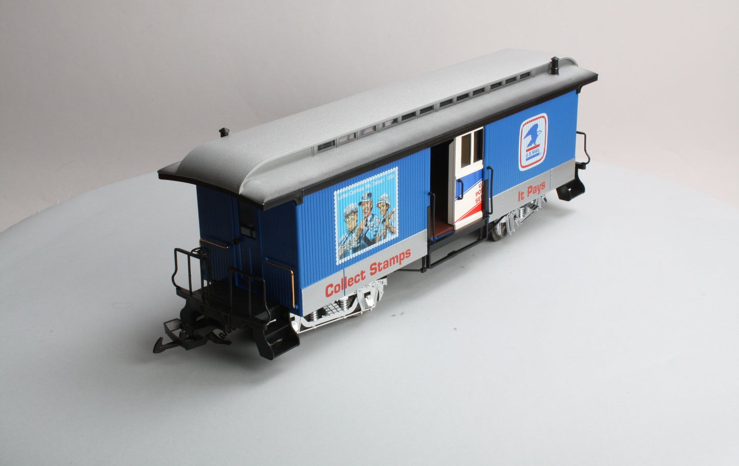 LGB 31840 G Scale U.S. Mail "Collect Stamps It Pays" Baggage Car (Metal Wheels) LN/Box
