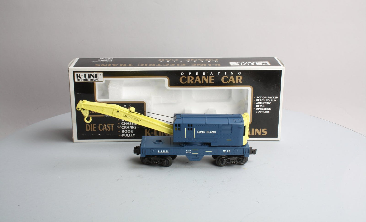 K-Line K681-3741 O Gauge Long Island Railroad Crane Car LN/Box