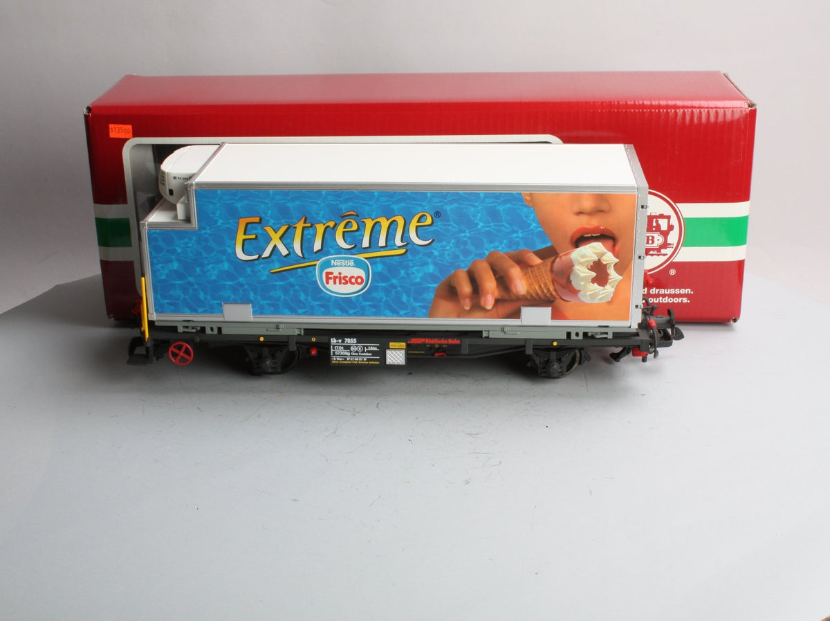 LGB 46890 G Scale Extreme Nestle Frisco Flat Car with Refrigerator Container LN/Box