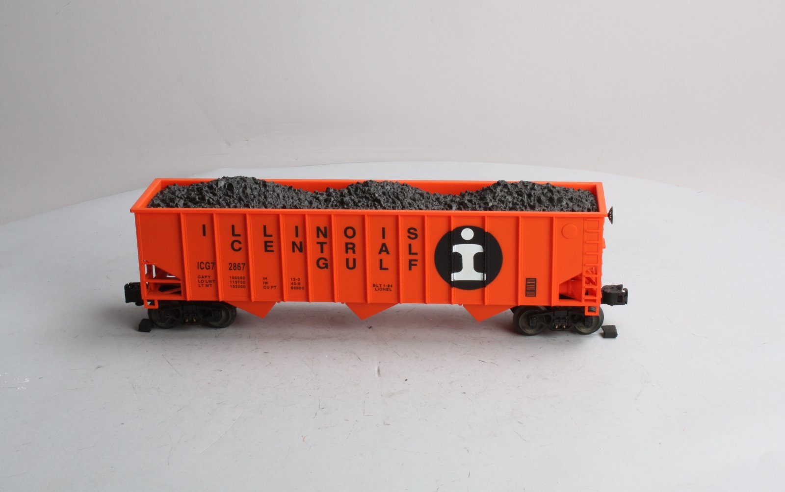 Lionel 6-17121 O Gauge Illinois Central 3-Bay Hopper w/Coal #2867 LN/Box