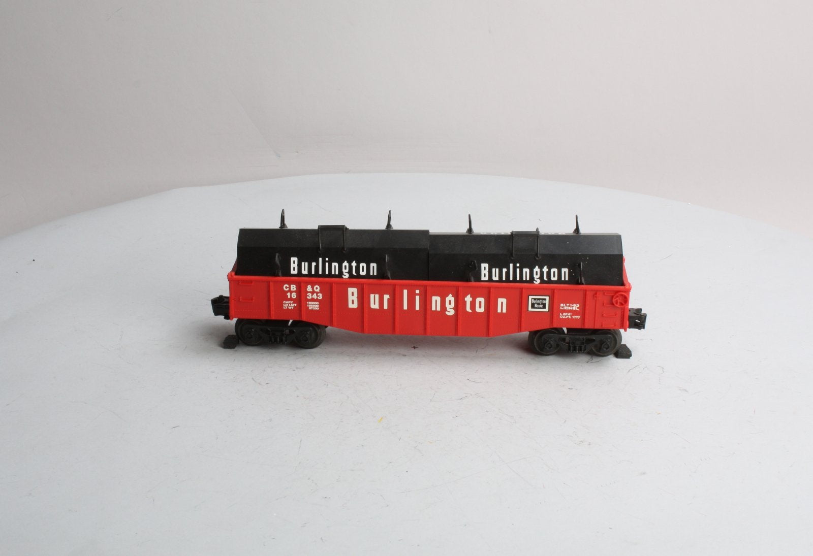 Lionel 6-16343 O Gauge Burlington Gondola w/Coil Covers LN/Box