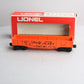 Lionel 6-9131 O Gauge Denver and Rio Grande Western Long Gondola (Orange) LN/Box