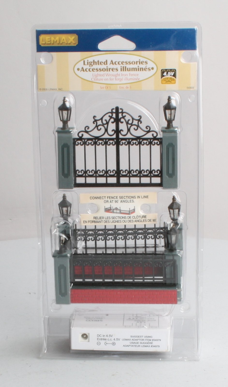 Lemax 54303 Lighted Wrought Iron Fence 4.5 V (Set of 5)