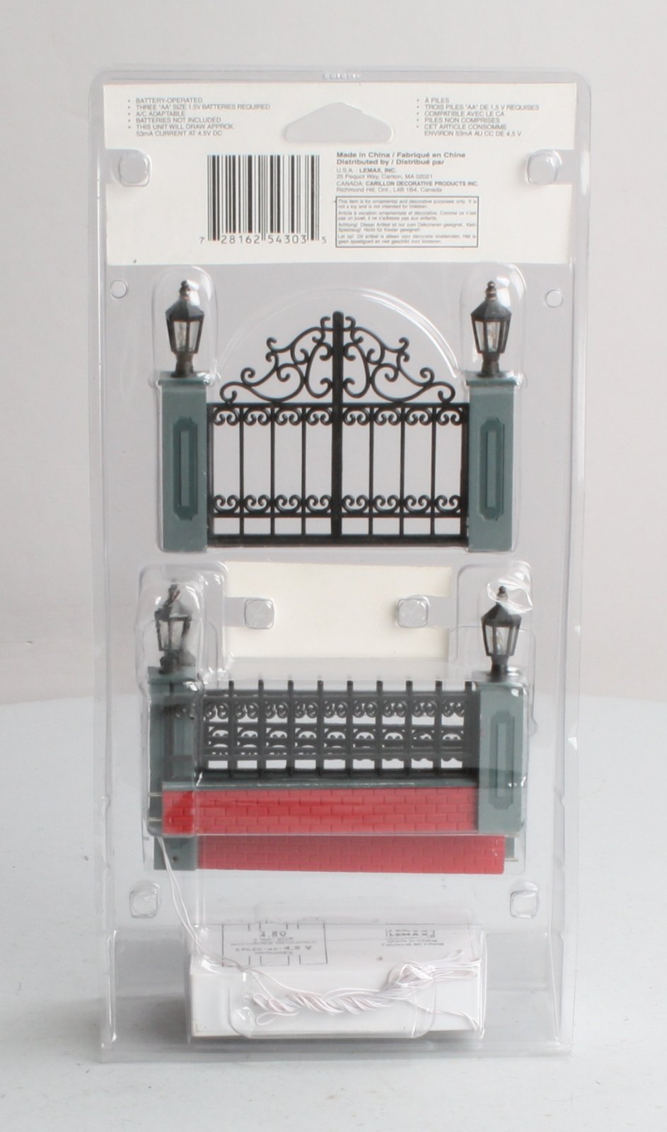Lemax 54303 Lighted Wrought Iron Fence 4.5 V (Set of 5)