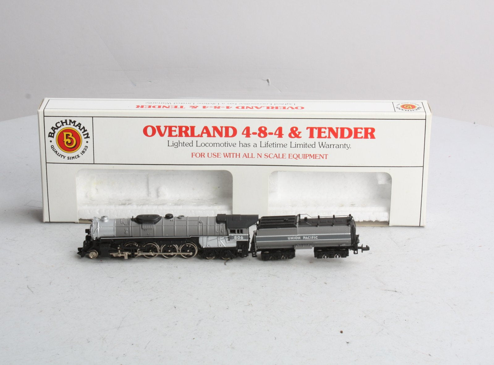 Bachmann 806 HO Union Pacific 4-8-4 Overland Steam Locomotive & Tender #806 LN