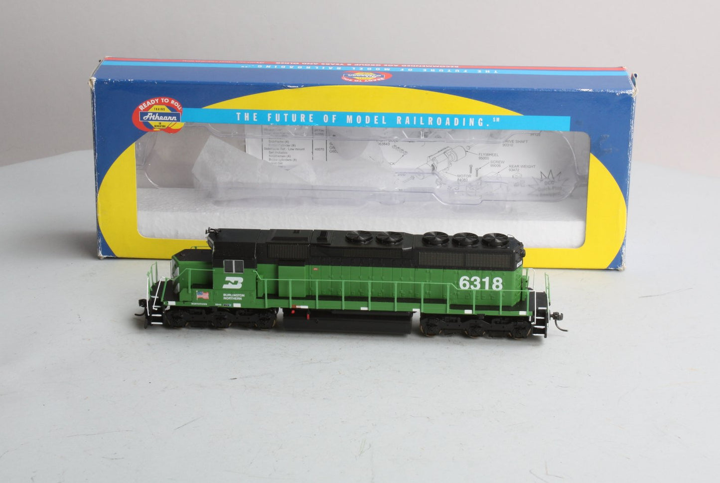 Athearn 93543 HO Scale Burlington Northern SD40 Diesel Locomotive #6318 LN/Box