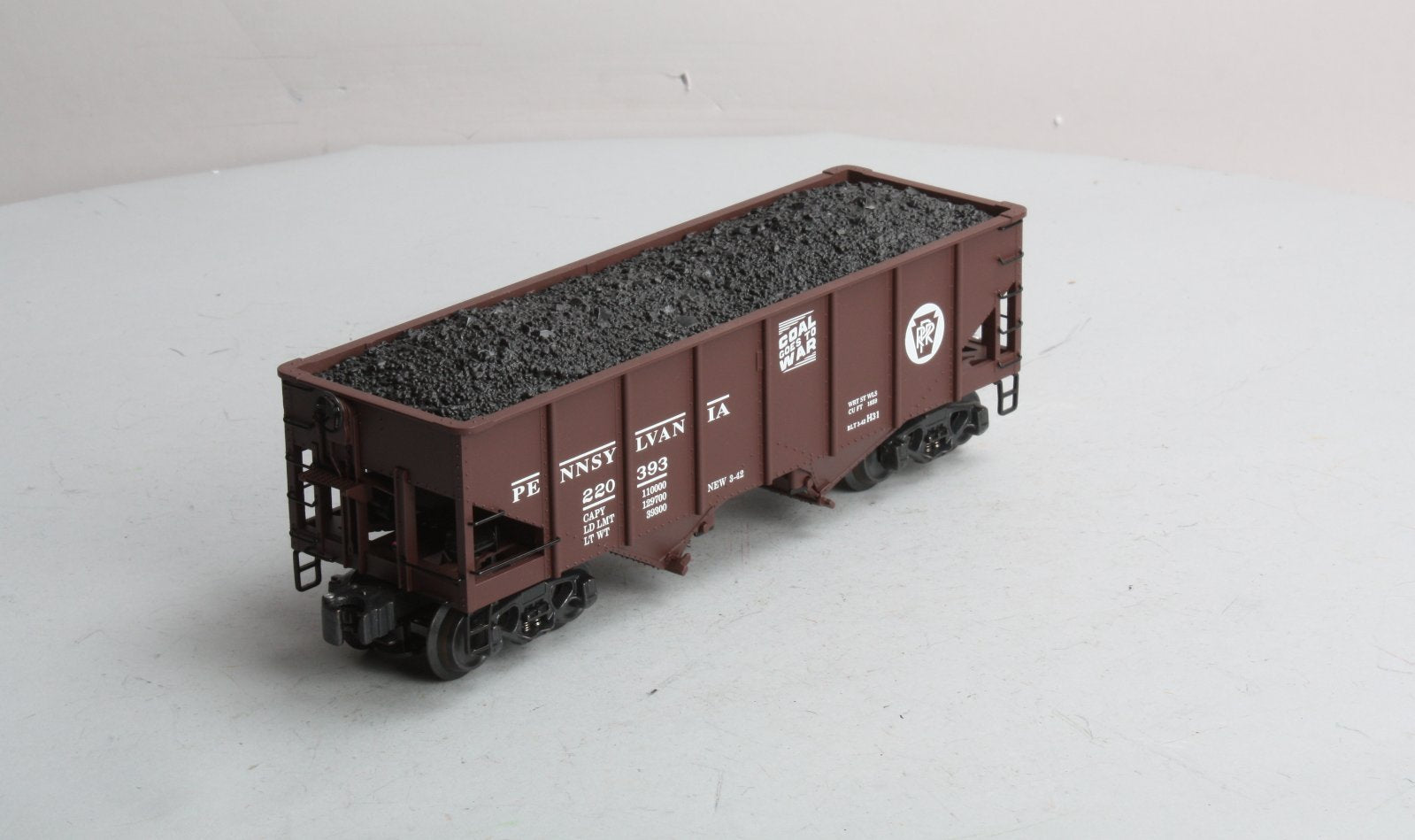 K-Line K6253-1891 O Gauge Pennsylvania RR Diecast Ribbed 2-Bay Hopper #220393 LN/Box