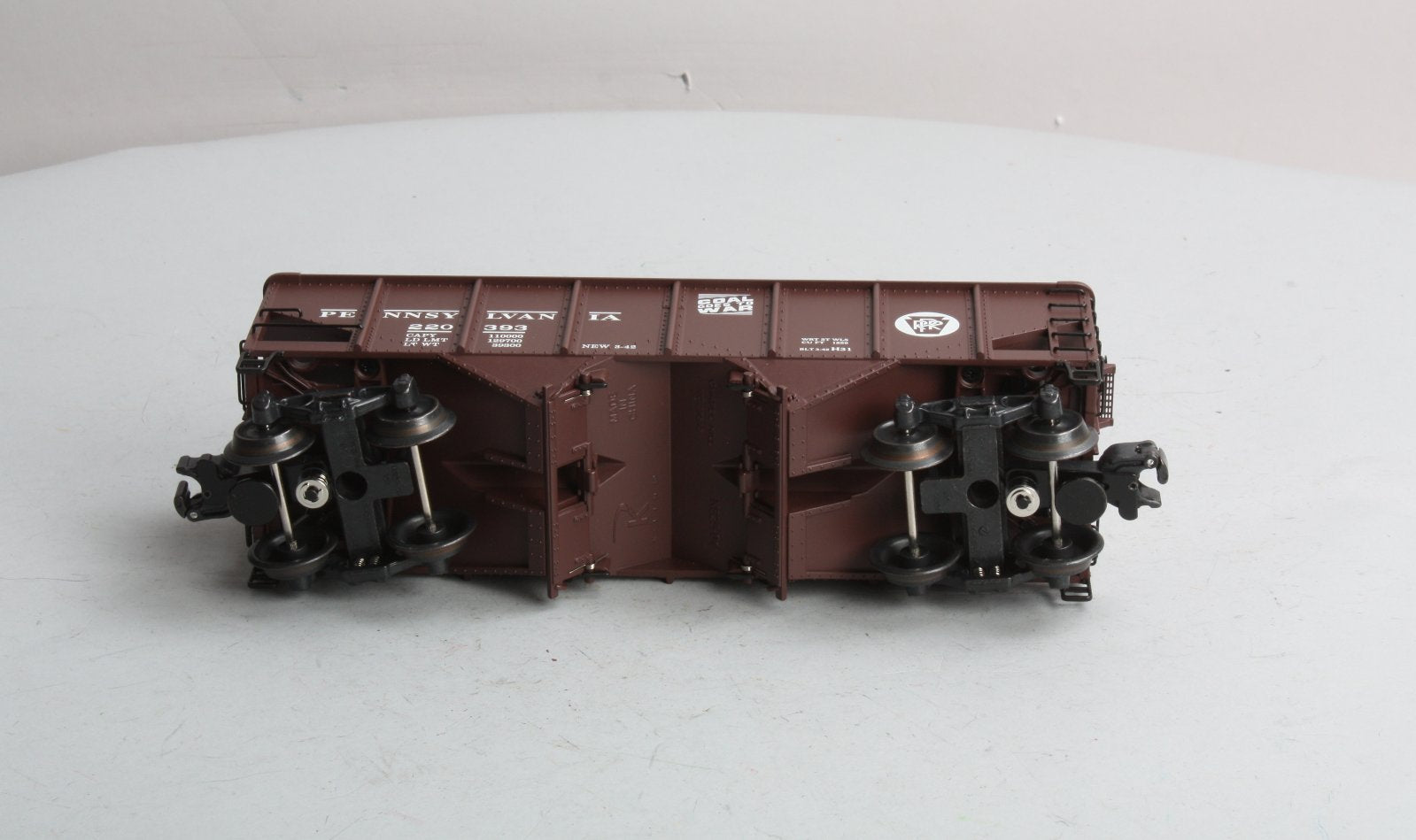 K-Line K6253-1891 O Gauge Pennsylvania RR Diecast Ribbed 2-Bay Hopper #220393 LN/Box