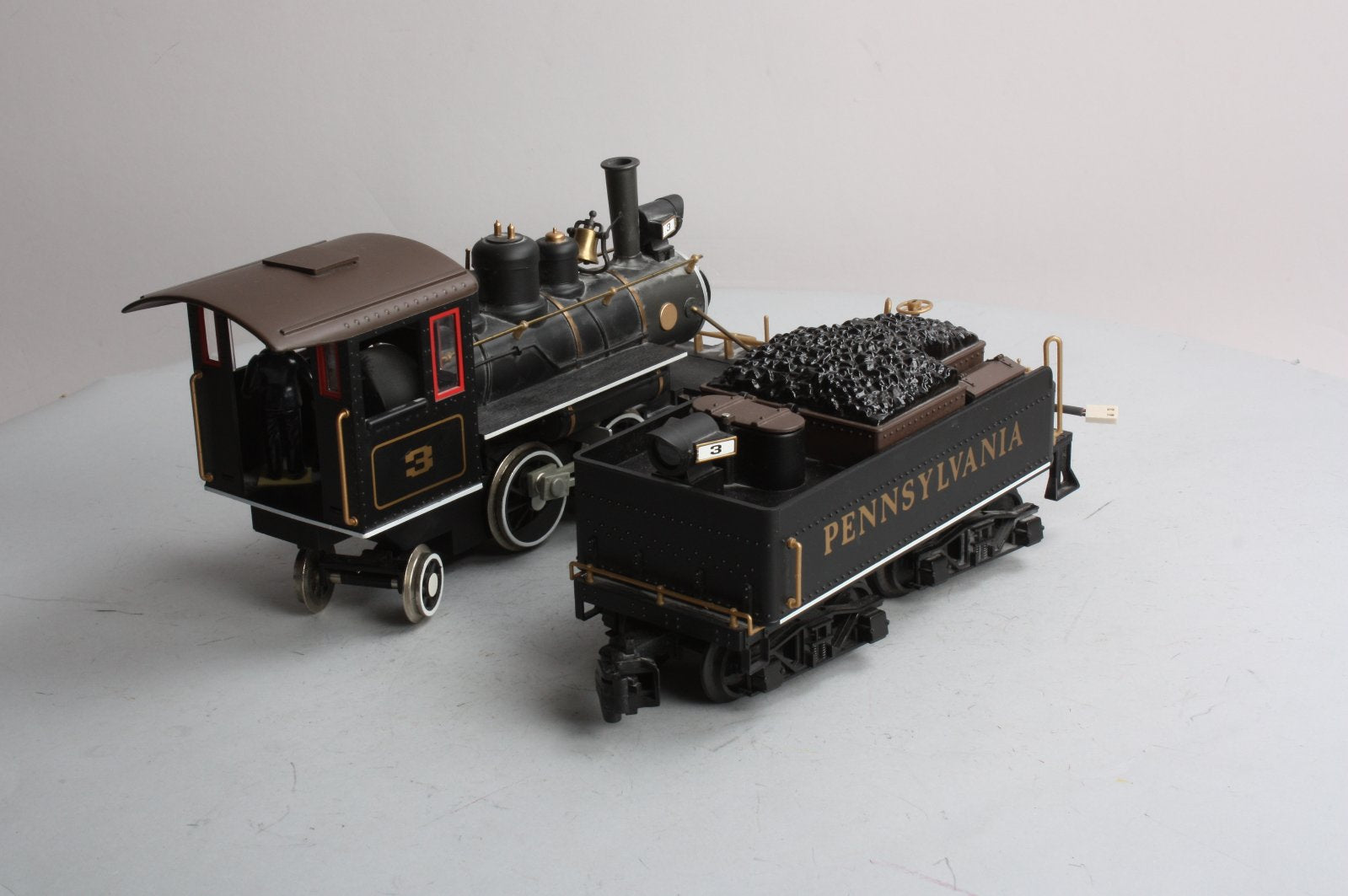 Bachmann 91114 G Gauge Pennsylvania Railroad 2-4-2 Steam Locomotive & Tender #3 VG/Box