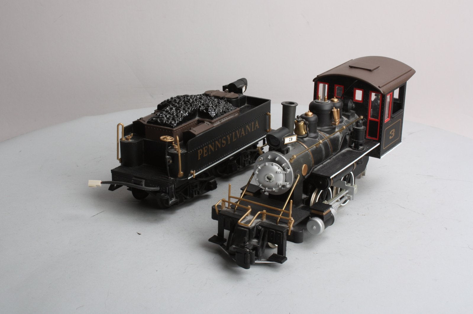 Bachmann 91114 G Gauge Pennsylvania Railroad 2-4-2 Steam Locomotive & Tender #3 VG/Box