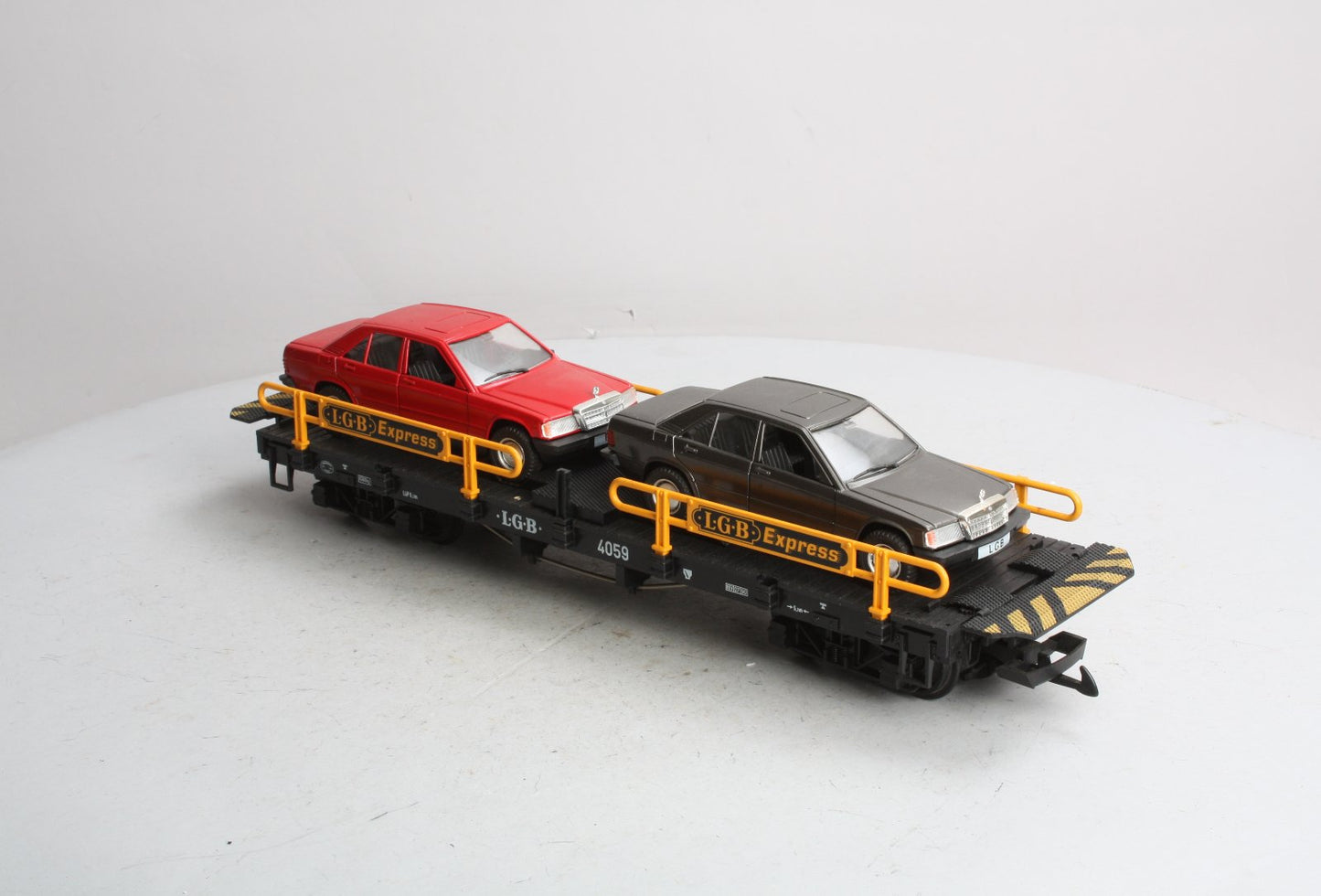LGB 4059 G Scale Flatcar w/ 2 Mercedes Automobiles LN/Box