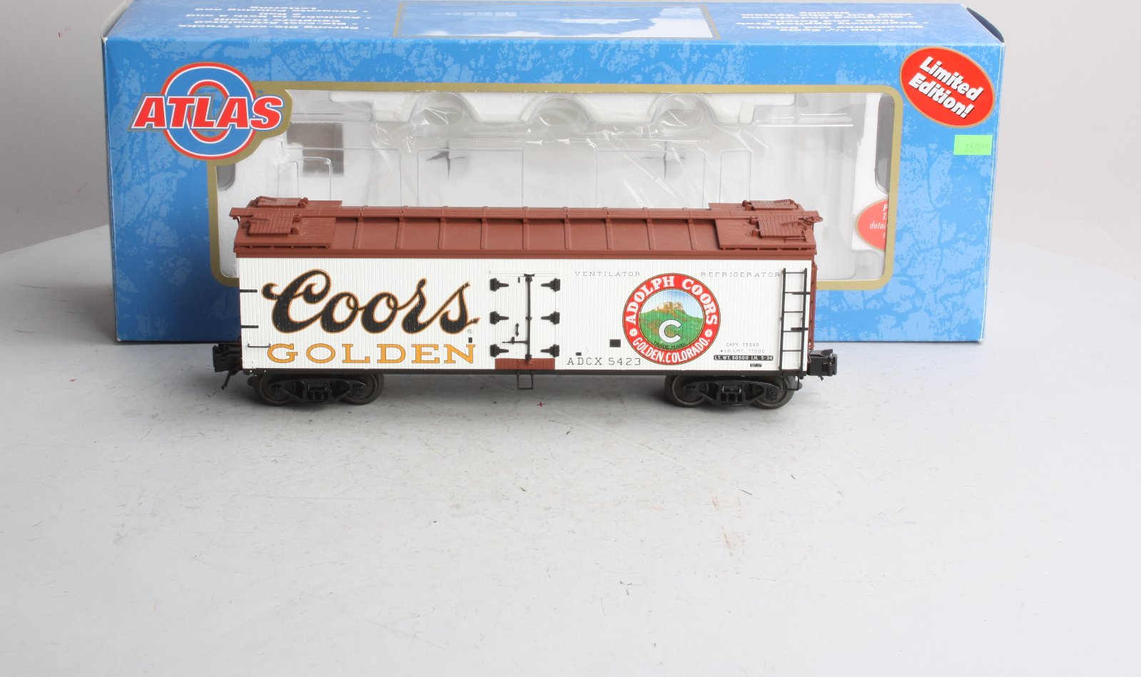 Atlas 8141-5 O Gauge Coors 40' Wood Reefer Car #5423 (3-Rail) LN/Box