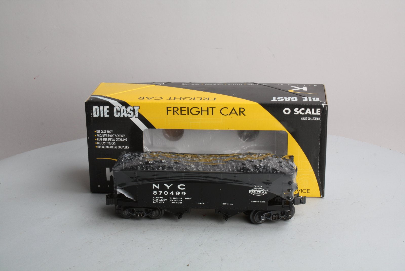 K-Line K6251-1753 O Gauge New York Central 2-Bay DC Hopper #870499 LN/Box