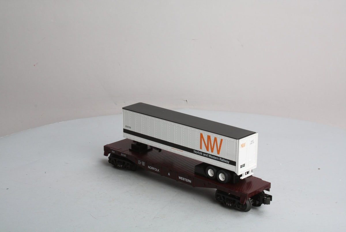MTH 30-76024 Norfolk & Western Flatcar with Trailer Load LN