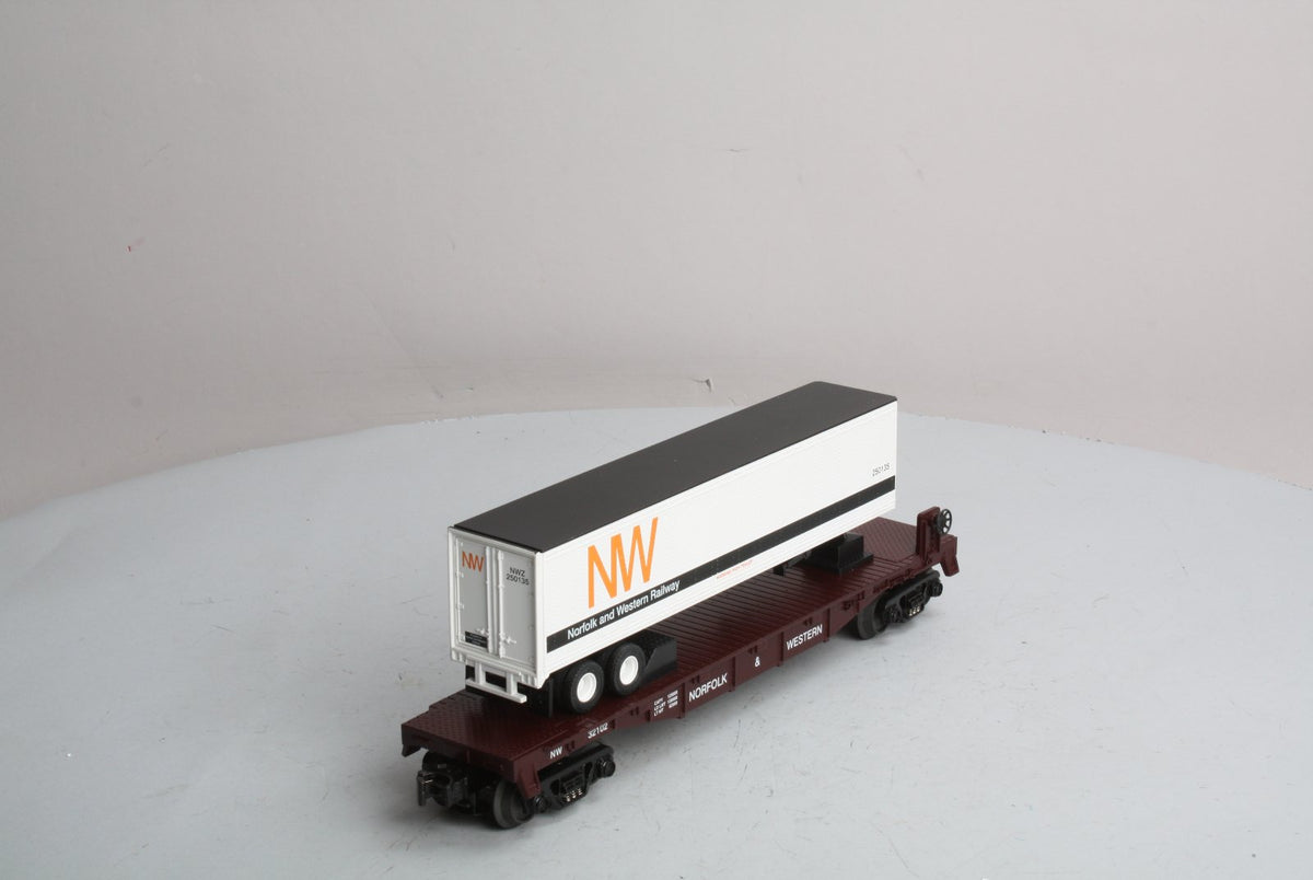 MTH 30-76024 Norfolk & Western Flatcar with Trailer Load LN