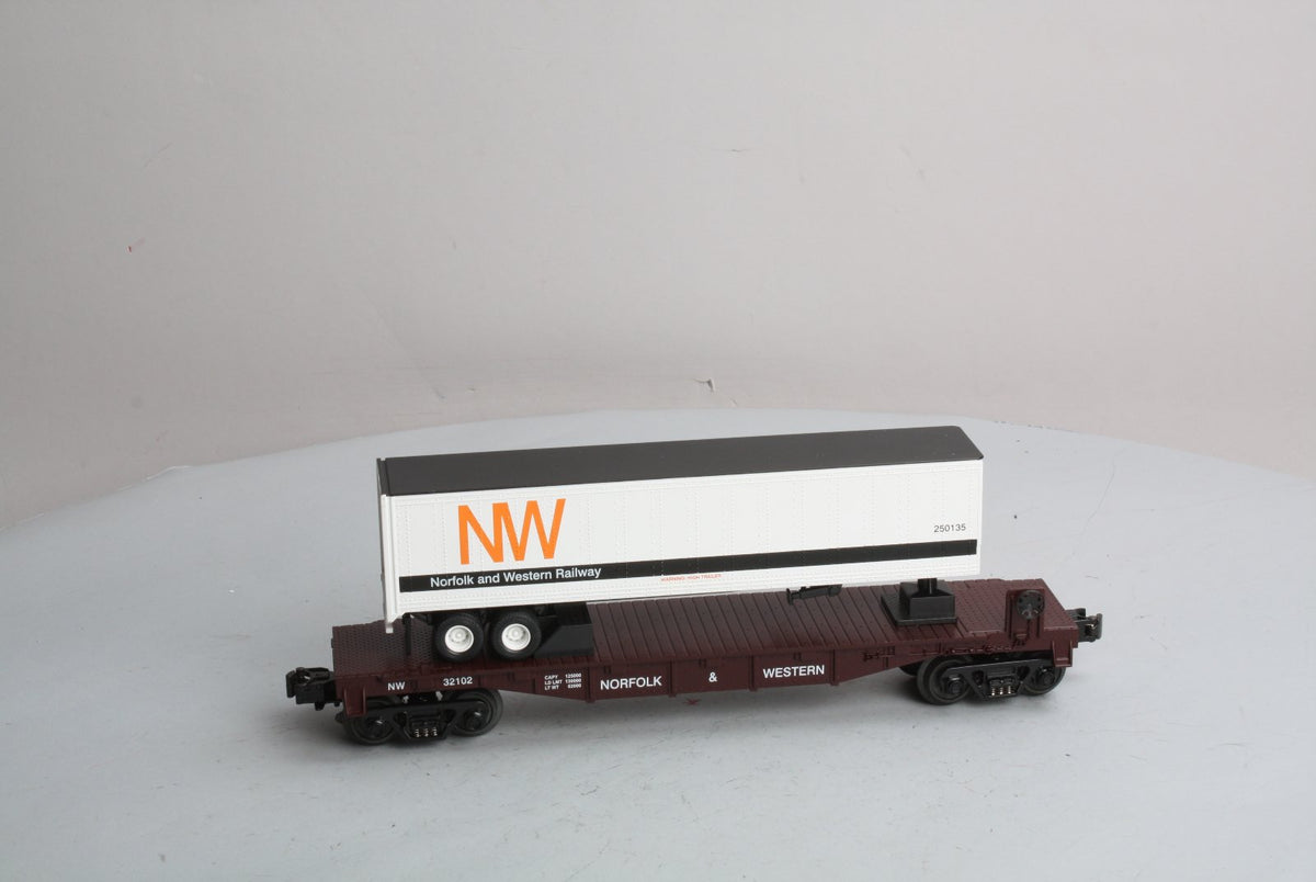 MTH 30-76024 Norfolk & Western Flatcar with Trailer Load LN