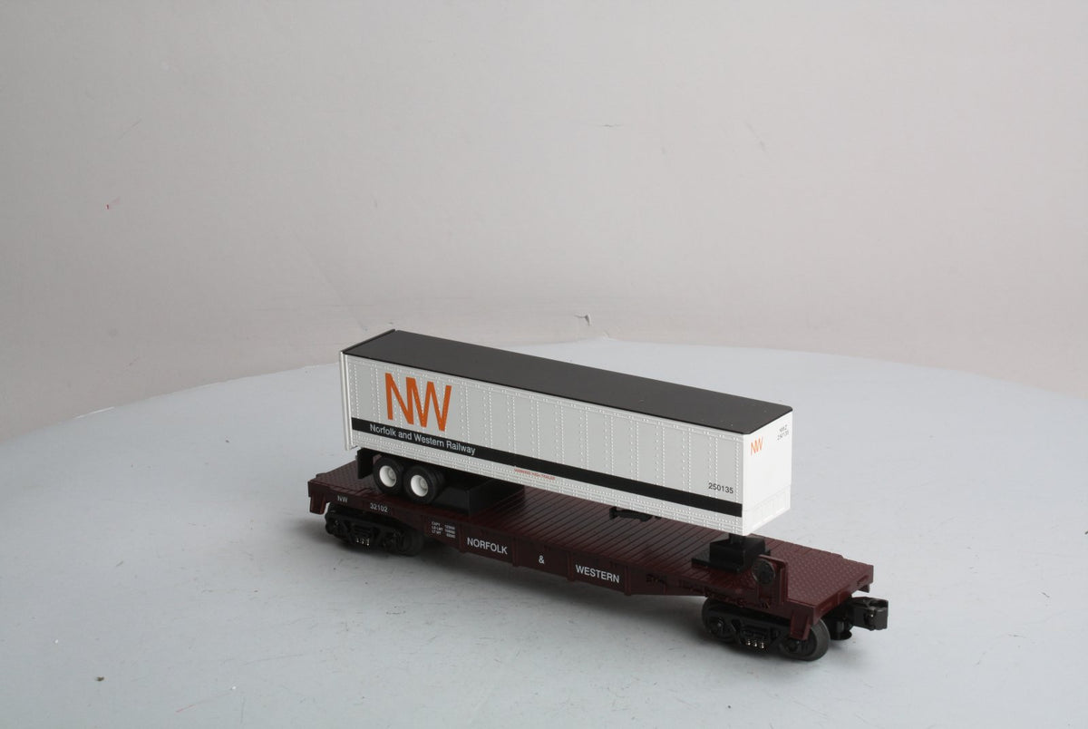 MTH 30-76024 Norfolk & Western Flatcar with Trailer Load LN