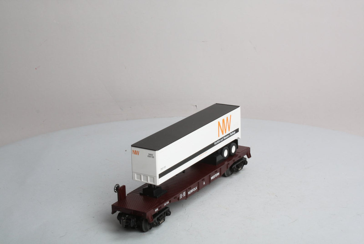 MTH 30-76024 Norfolk & Western Flatcar with Trailer Load LN