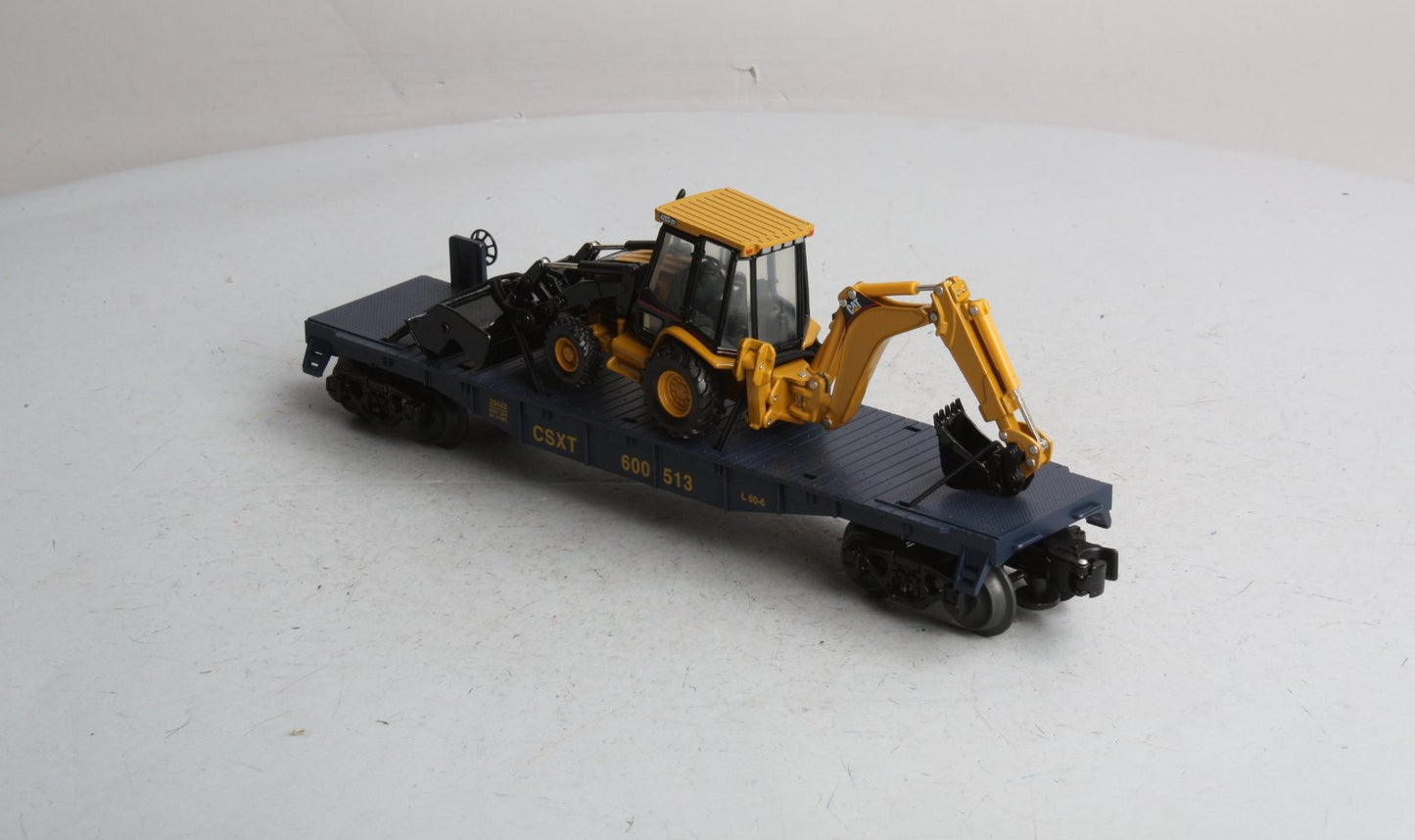 Lionel 6-29442 O Gauge CSX Flatcar with Backhoe #600513 LN/Box