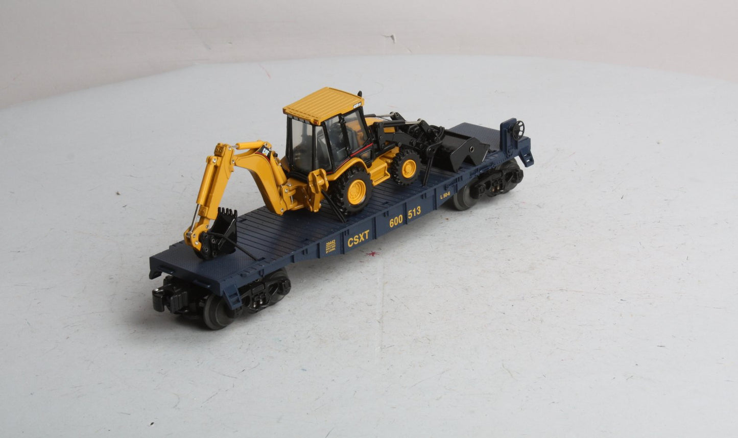 Lionel 6-29442 O Gauge CSX Flatcar with Backhoe #600513 LN/Box