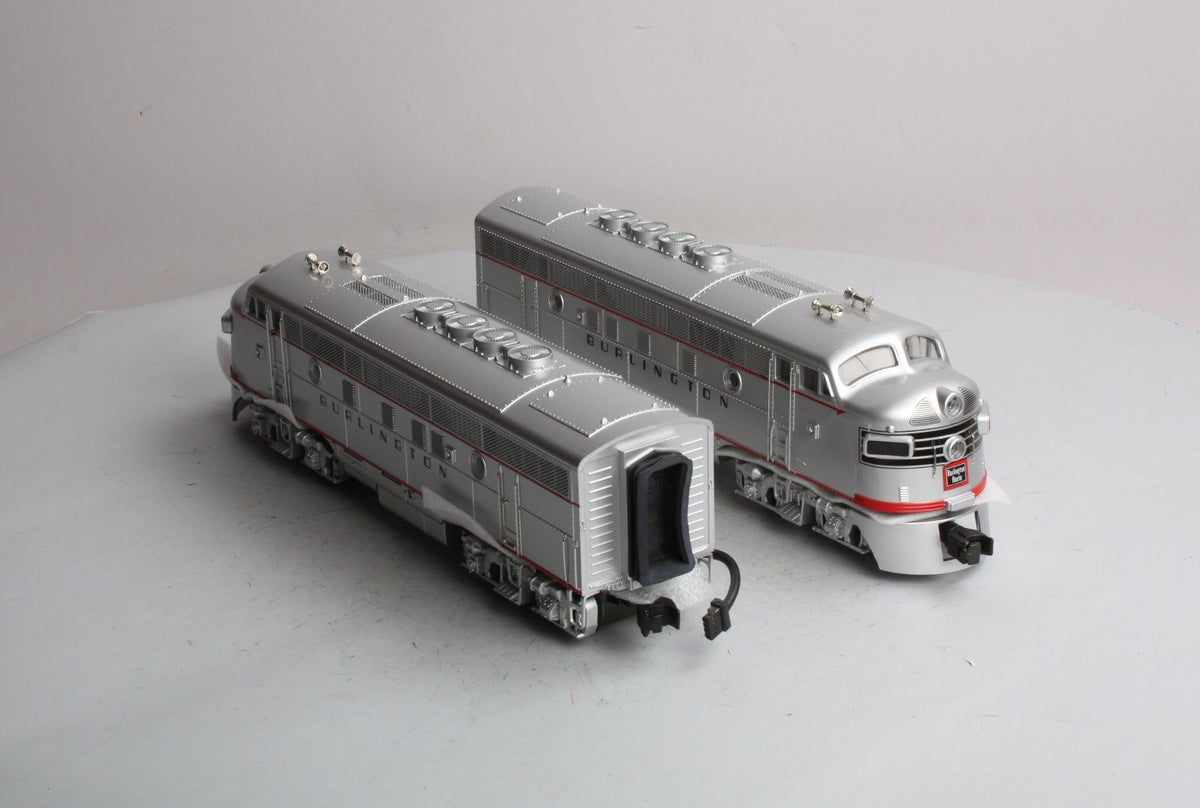 MTH 20-2085-1 O Burlington F-3 AA Diesel Set w/PS1 #9960A/9960C LN/Box