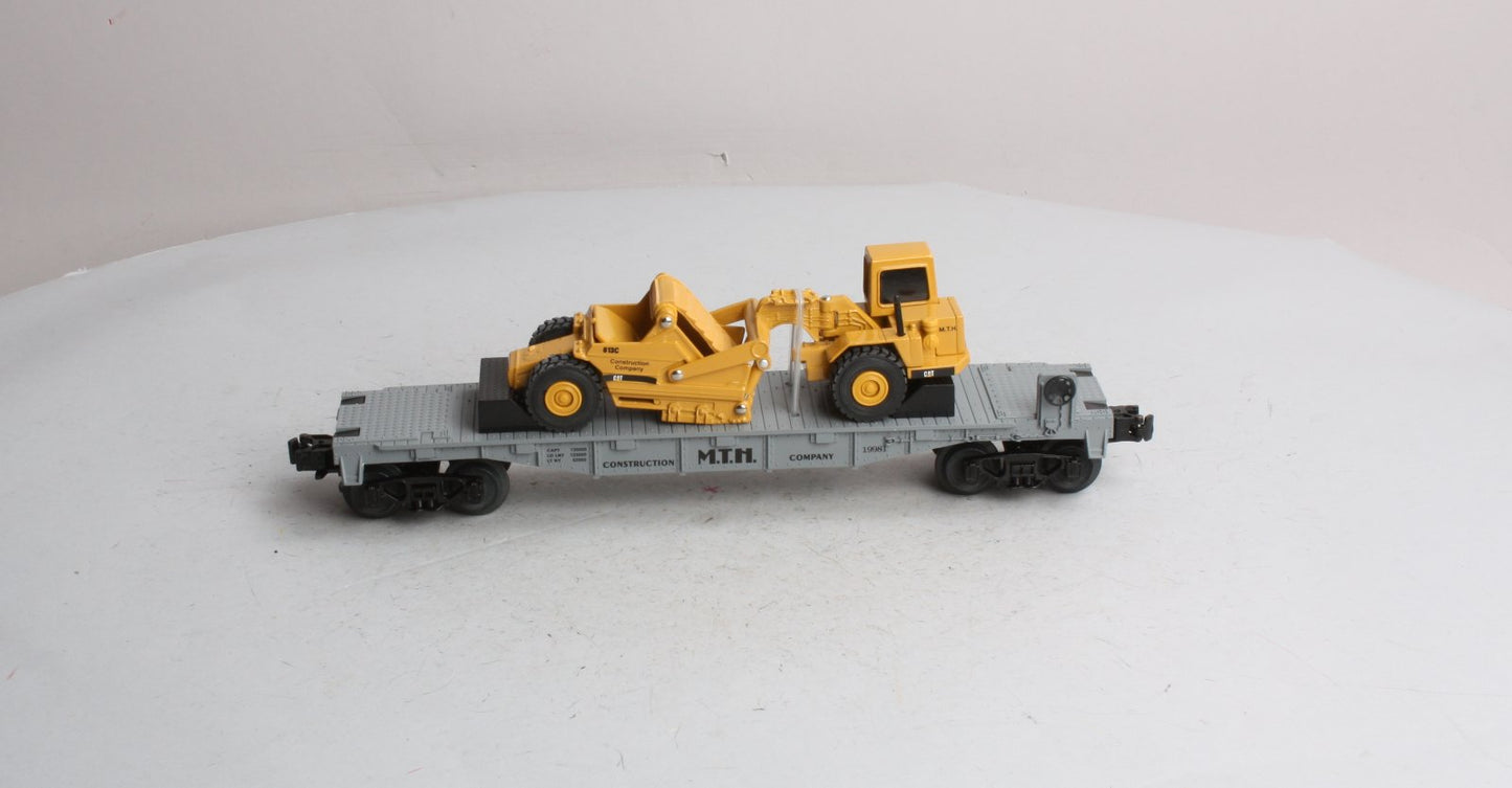 MTH 30-7616 O Gauge Construction Flatcar w/ Ertl Earth Mover #19981 LN/Box