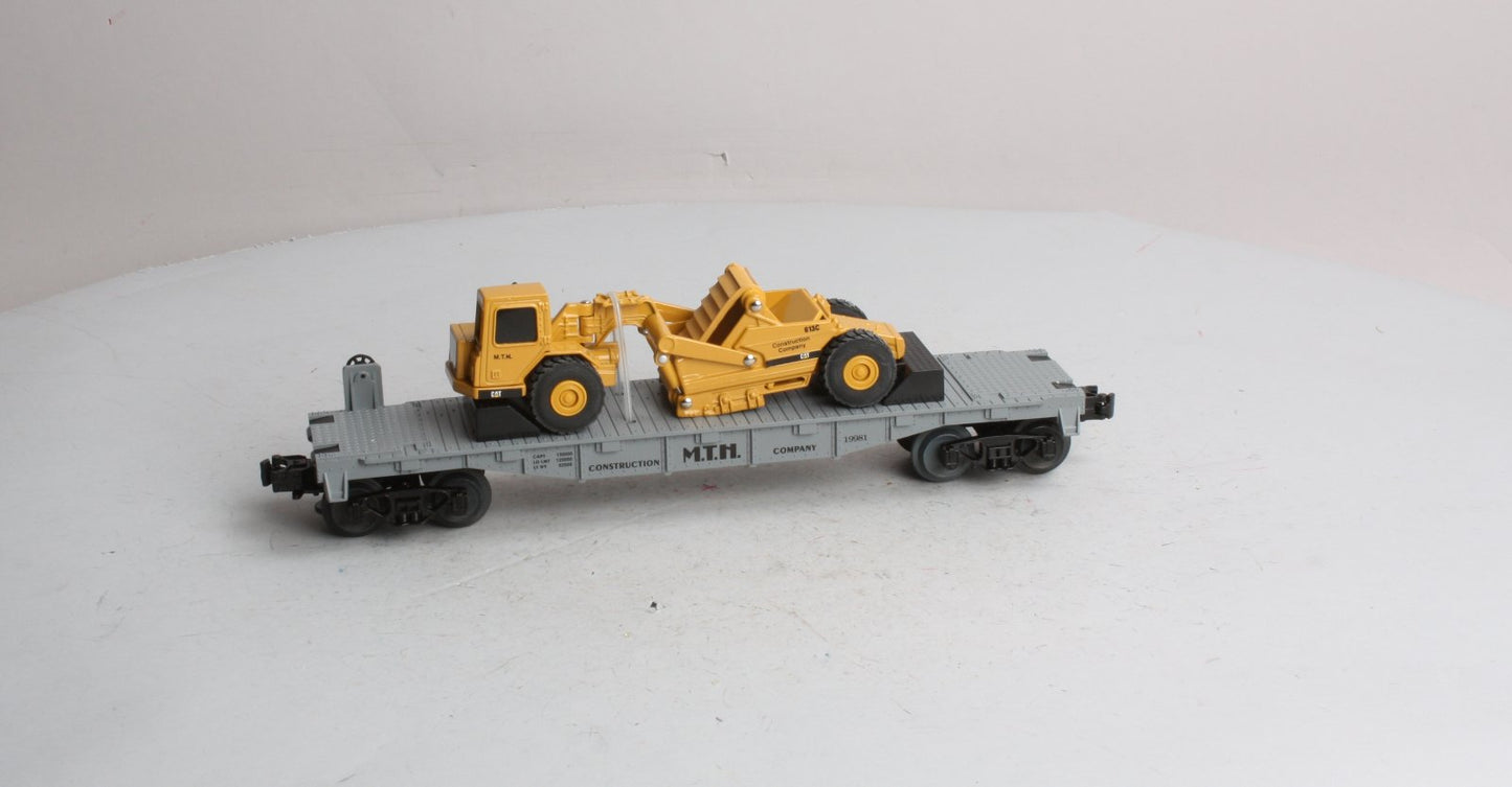 MTH 30-7616 O Gauge Construction Flatcar w/ Ertl Earth Mover #19981 LN/Box