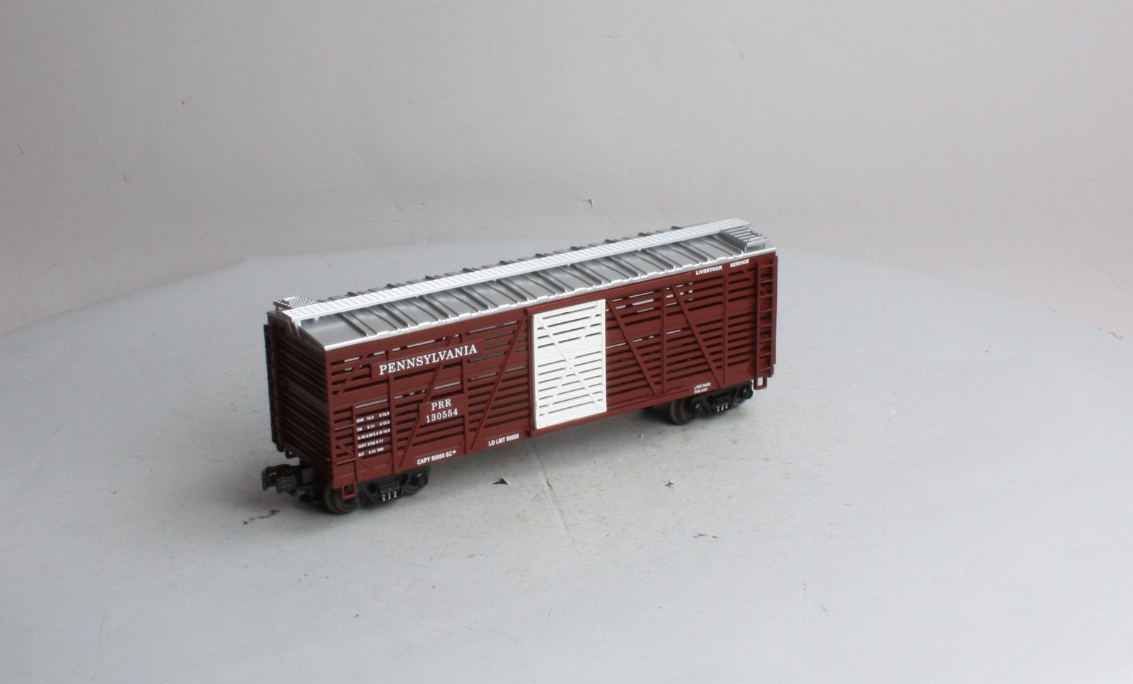 MTH 20-94503 O Gauge Pennsylvania Railroad Steel Sided Stock Car #130554 EX/Box